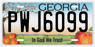GA license plate PWJ6099