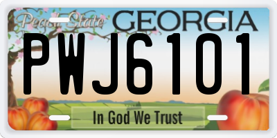 GA license plate PWJ6101
