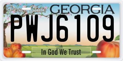 GA license plate PWJ6109