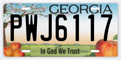 GA license plate PWJ6117