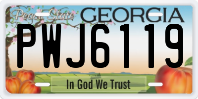 GA license plate PWJ6119