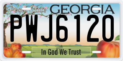 GA license plate PWJ6120