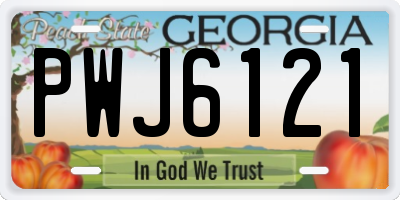 GA license plate PWJ6121