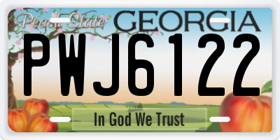 GA license plate PWJ6122