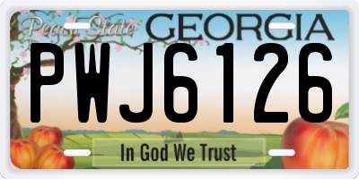 GA license plate PWJ6126
