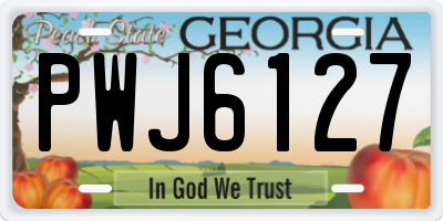 GA license plate PWJ6127