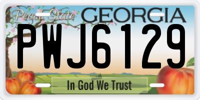 GA license plate PWJ6129