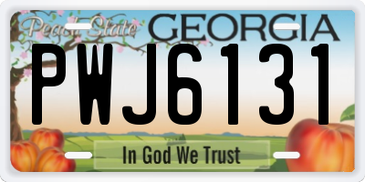 GA license plate PWJ6131