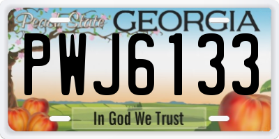 GA license plate PWJ6133