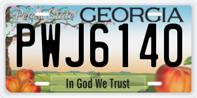 GA license plate PWJ6140