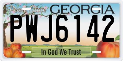 GA license plate PWJ6142
