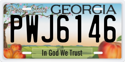 GA license plate PWJ6146