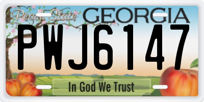 GA license plate PWJ6147