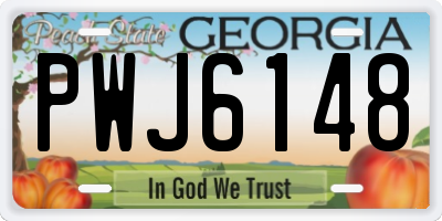 GA license plate PWJ6148