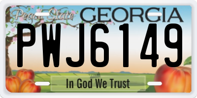 GA license plate PWJ6149