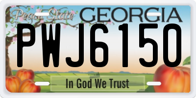 GA license plate PWJ6150