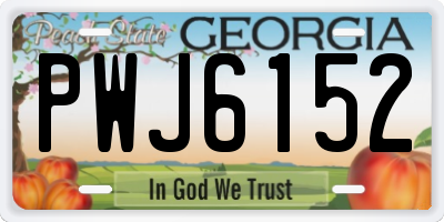 GA license plate PWJ6152