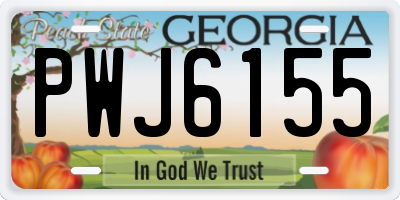 GA license plate PWJ6155