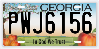 GA license plate PWJ6156