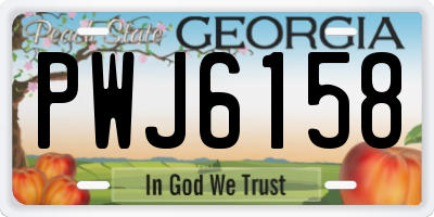 GA license plate PWJ6158