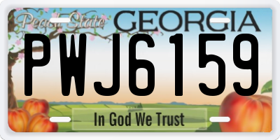 GA license plate PWJ6159