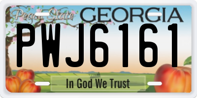 GA license plate PWJ6161