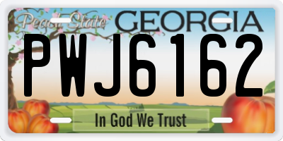 GA license plate PWJ6162