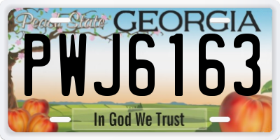 GA license plate PWJ6163