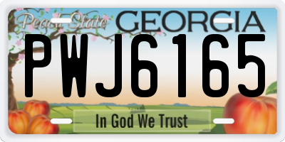 GA license plate PWJ6165