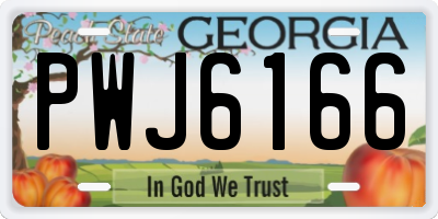 GA license plate PWJ6166