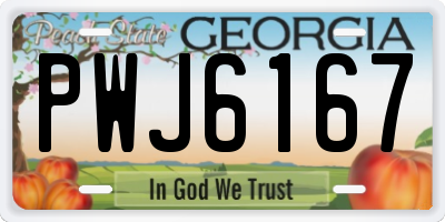 GA license plate PWJ6167