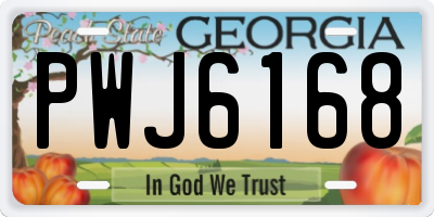 GA license plate PWJ6168