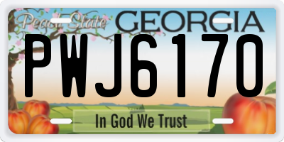 GA license plate PWJ6170