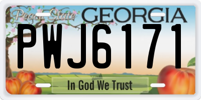 GA license plate PWJ6171