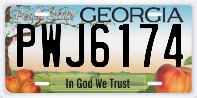 GA license plate PWJ6174