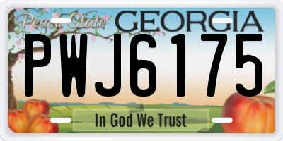GA license plate PWJ6175