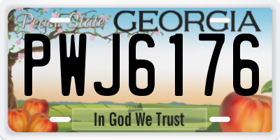 GA license plate PWJ6176