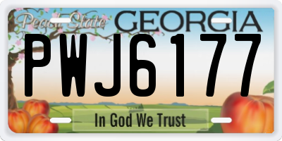 GA license plate PWJ6177