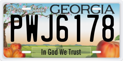 GA license plate PWJ6178