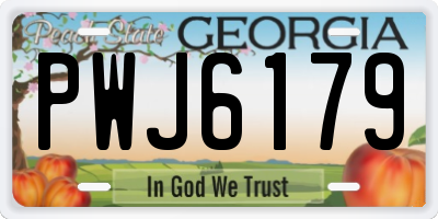GA license plate PWJ6179