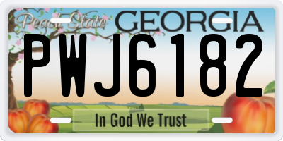 GA license plate PWJ6182