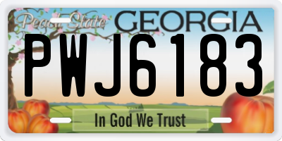 GA license plate PWJ6183