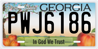 GA license plate PWJ6186