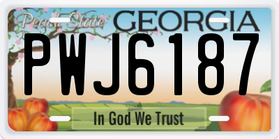 GA license plate PWJ6187
