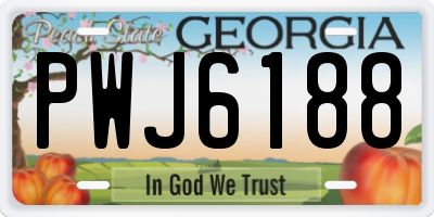 GA license plate PWJ6188