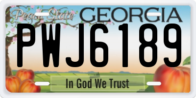 GA license plate PWJ6189