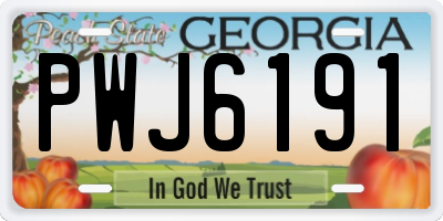 GA license plate PWJ6191