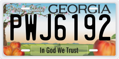 GA license plate PWJ6192