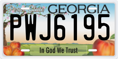 GA license plate PWJ6195