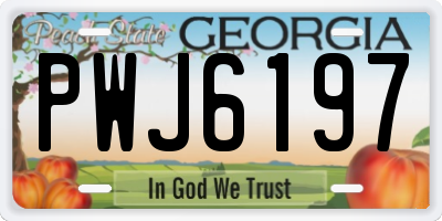 GA license plate PWJ6197